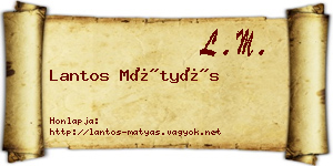 Lantos Mátyás névjegykártya